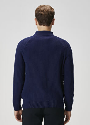 Beymen Club Lacivert Polo Yaka Yün Triko - 5