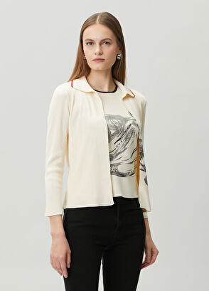 Join Us Ecru Patterned Cardigan - 3