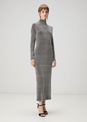 Beymen Club Silver Embellished Maxi Evening Dress - 5