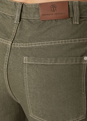 Brunello Cucinelli Yeşil Jean Pantolon - 5