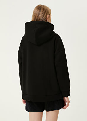 Beymen Club Siyah Kapüşonlu İşlemeli Sweatshirt - 6
