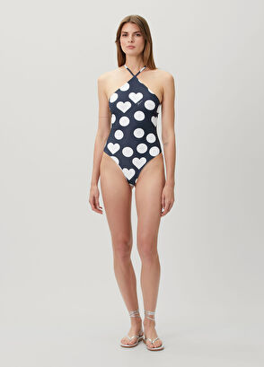 Jacquemus Bastide Lacivert Beyaz Kalp Baskılı Mayo - 3