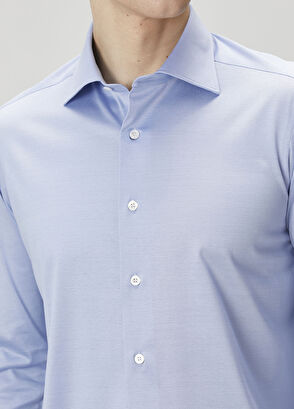 Fray Açık Mavi Beyaz Gömlek - 5