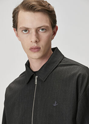 Beymen Club Antrasit Silik Çizgi Desenli Dış Gömlek - 7