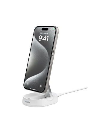 Belkin BoostCharge Pro MagSafe Qi2 Katlanabilir Beyaz Manyetik Kablosuz Şarj Cihazı 15W  - 4