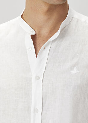Beymen Club Comfort Fit White Linen Shirt - 7