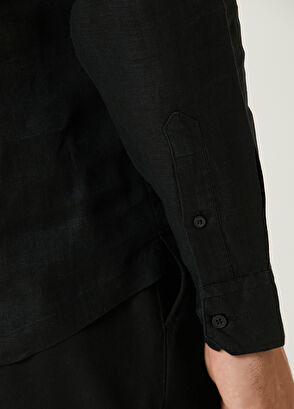 Beymen Club Comfort Fit Black Linen Shirt - 7