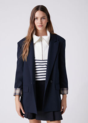 Beymen Club Navy Blue Sleeve End Garnish Blazer - 5