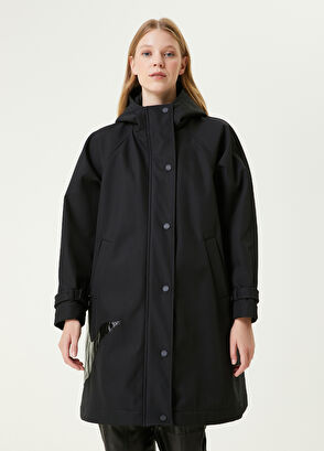 Beymen Club Siyah Kapüşonlu Kuş Aplikeli Kaban - 4