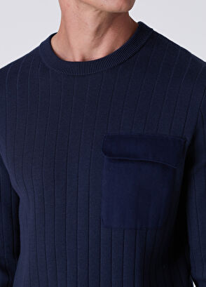 Beymen Club Navy Blue Gabardine Pocket Sweater - 6