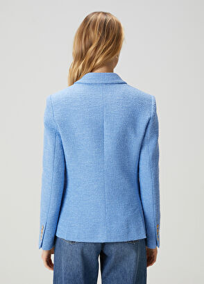 Beymen Club Blue Boucle Fabric Blazer - 6