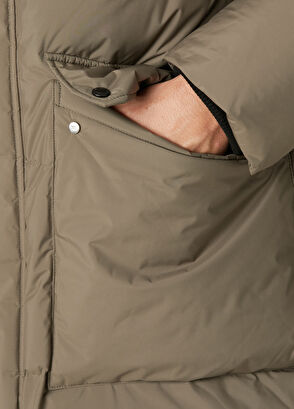 Yves Salomon Haki Kapüşonlu Puff Parka - 7