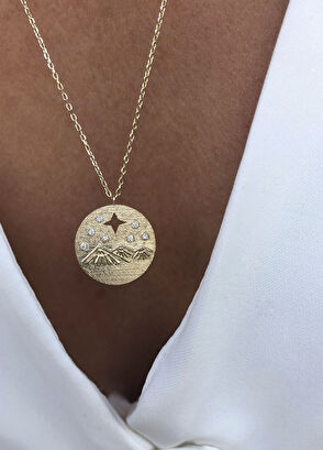 Ginza Design Jewelry Magic Sky Pırlanta Taşlı 14 Ayar Altın Kadın Kolye - 6