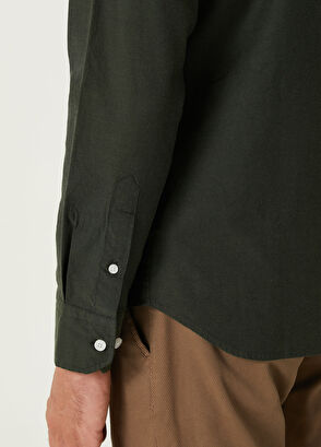 Beymen Club Slim Fit Dark Khaki Oxford Shirt - 7