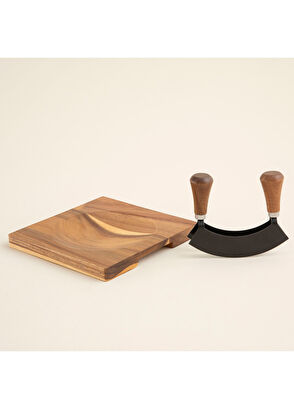 Chakra Agni Akasya Bıçaklı Kesme Tahtası - 6