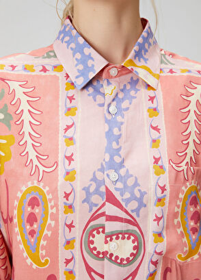 Beymen Club Pink Paisley Patterned Shirt - 6