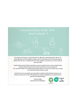 Casadora Baby Happy Bee Embroidered 100% Cotton 2-Piece Muslin Cover Set - 8