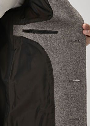 Kahverengi Yün Palto - Görsel 10