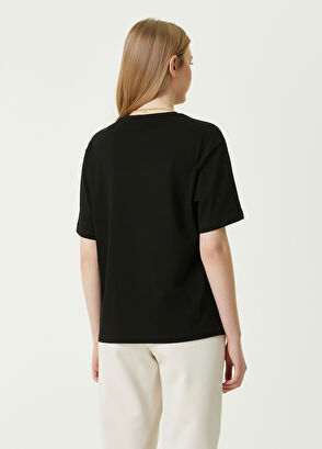 Beymen Club Siyah Bisiklet Yaka Varak Baskılı T-shirt - 5