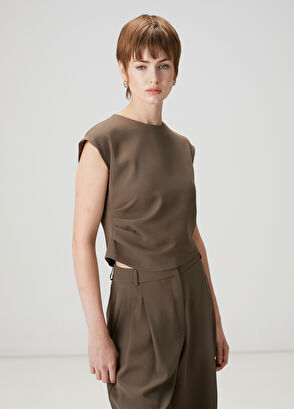 Beymen Club Dark Mink Drape Detailed Blouse - 3