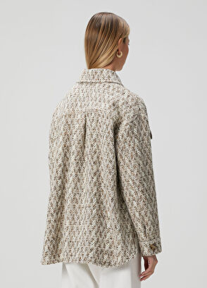 Vizon Yün Karışımlı Tweed Gömlek - Görsel 6