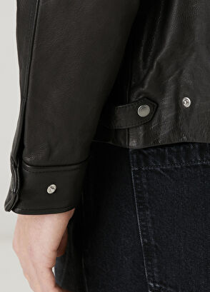 AllSaints Garrison Black Leather Jacket - 6
