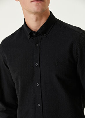 Beymen Club Slim Fit Siyah Gofre Dokulu Gömlek - 6