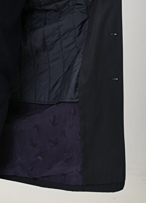 Beymen Club Navy Inner Vest Detailed Organic Cotton Overcoat - 9