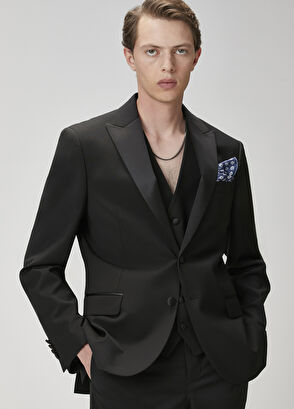 Beymen Club Black Vest Detailed Wool Tuxedo - 5