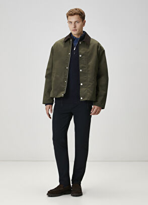 Beymen Club Khaki Collar Velvet Inserted Coat - 3