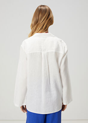 Beymen Club Off-White Linen Shirt - 5