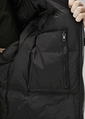 Boke Flower 2.0 Siyah Kapüşonlu Puff Mont - Görsel 7