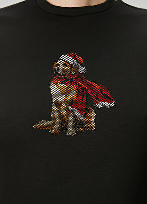 Beymen Club Black Hotfix Dog T-Shirt - 6