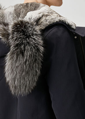 Lacivert Kapüşonlu Parka - Görsel 11