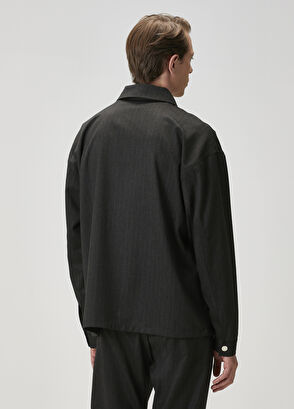 Beymen Club Antrasit Silik Çizgi Desenli Dış Gömlek - 6