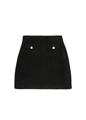 Beymen Club Siyah Mini Tweed Etek - 9