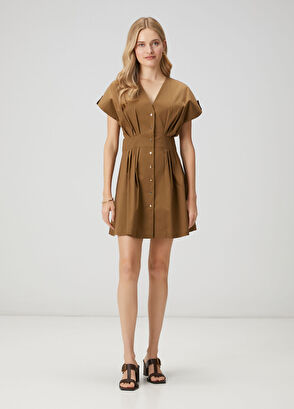 Beymen Club Khaki Mini Dress - 4