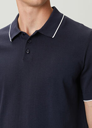 Beymen Club Lacivert Düz Örgü Basic Kısa Kollu Triko Polo - 6