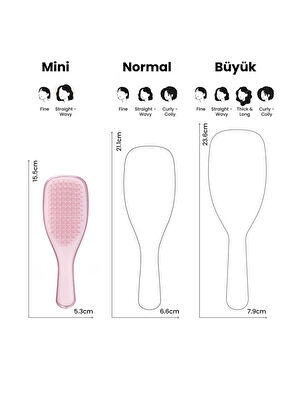 Tangle Teezer Mini Ultimate Detangler Satin Pink Chrome Mini Boy Saç Fırçası Tarak  - 6