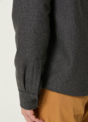 Beymen Club Koyu Gri Yün Dış Gömlek - 5