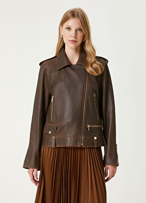 Beymen Club Kahverengi Trucker Deri Ceket - 7