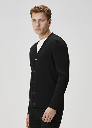 Beymen Club Black V-Neck Wool Knit Cardigan - 4