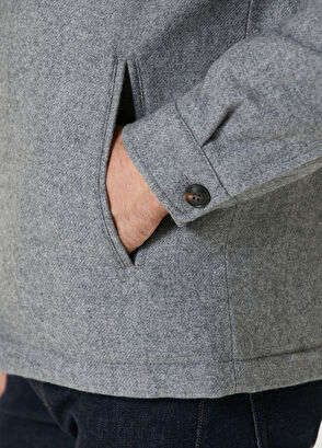 Pal Zileri Gri Yün Dış Gömlek - 6