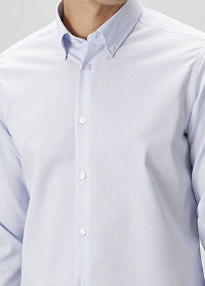 Beymen Club Comfort Fit Blue & White Shirt - 5