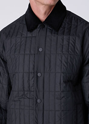 Beymen Club Black Collar Velvet Insert Quilted Thin Coat - 7
