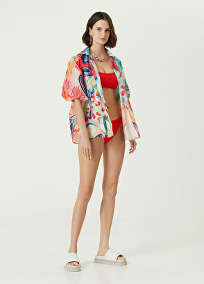 Beymen Club Kırmızı Kare Yaka Ribli Bikini Üstü - 3