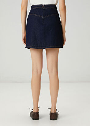 Beymen Club Indigo Belt Detailed Mini Denim Skirt - 4