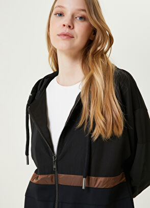 Beymen Club Siyah Kapüşonlu Garni Detaylı Sweatshirt - 4