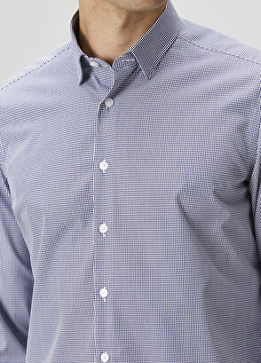 Beymen Club Comfort Fit Lacivert Beyaz Non-iron Gömlek - 5