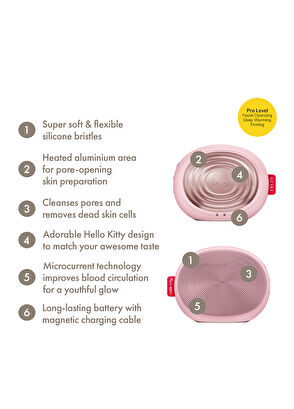 Geske Sonic Thermo Facial Brush Pink 5-in-1 Facial Brush Skin Cleansing Device - 7